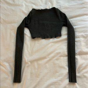 Naked Wardrobe Grey Cropped Sweater